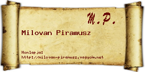 Milovan Piramusz névjegykártya